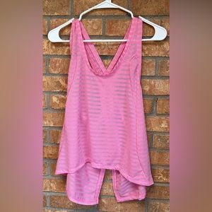 2 athleisure wear tops Size Large Pink & Gray open back, never worn